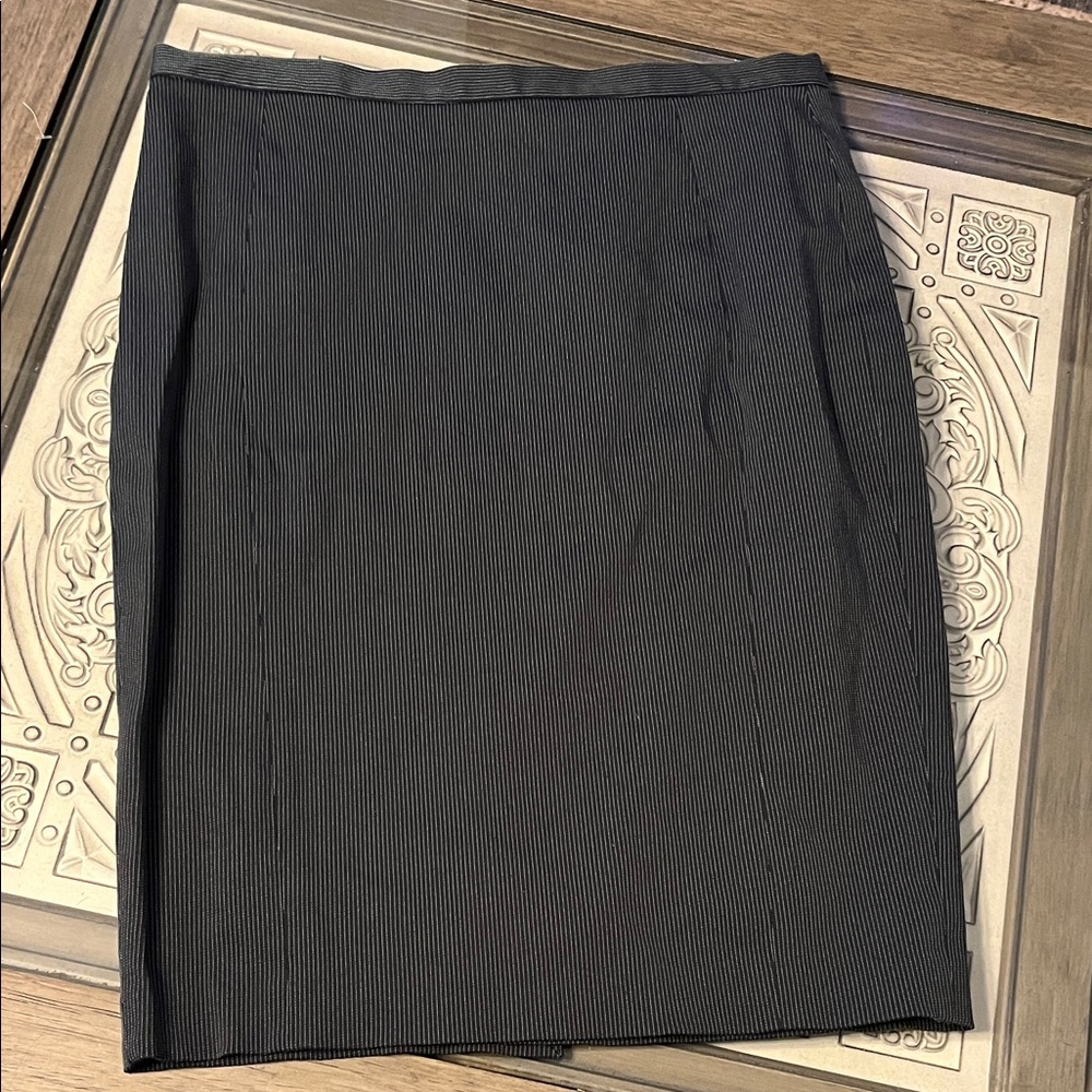 Mango Black Pinstripe Pencil Skirt